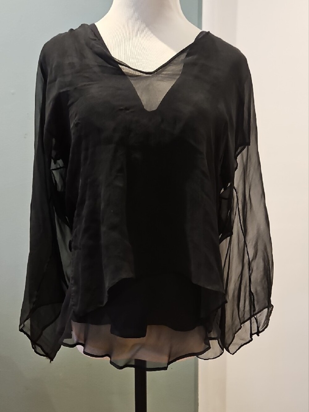 2 For 1 Silk Sheer Tunic (Vintage) & Sheer V-neck Top With Cami (NWOT) 0285